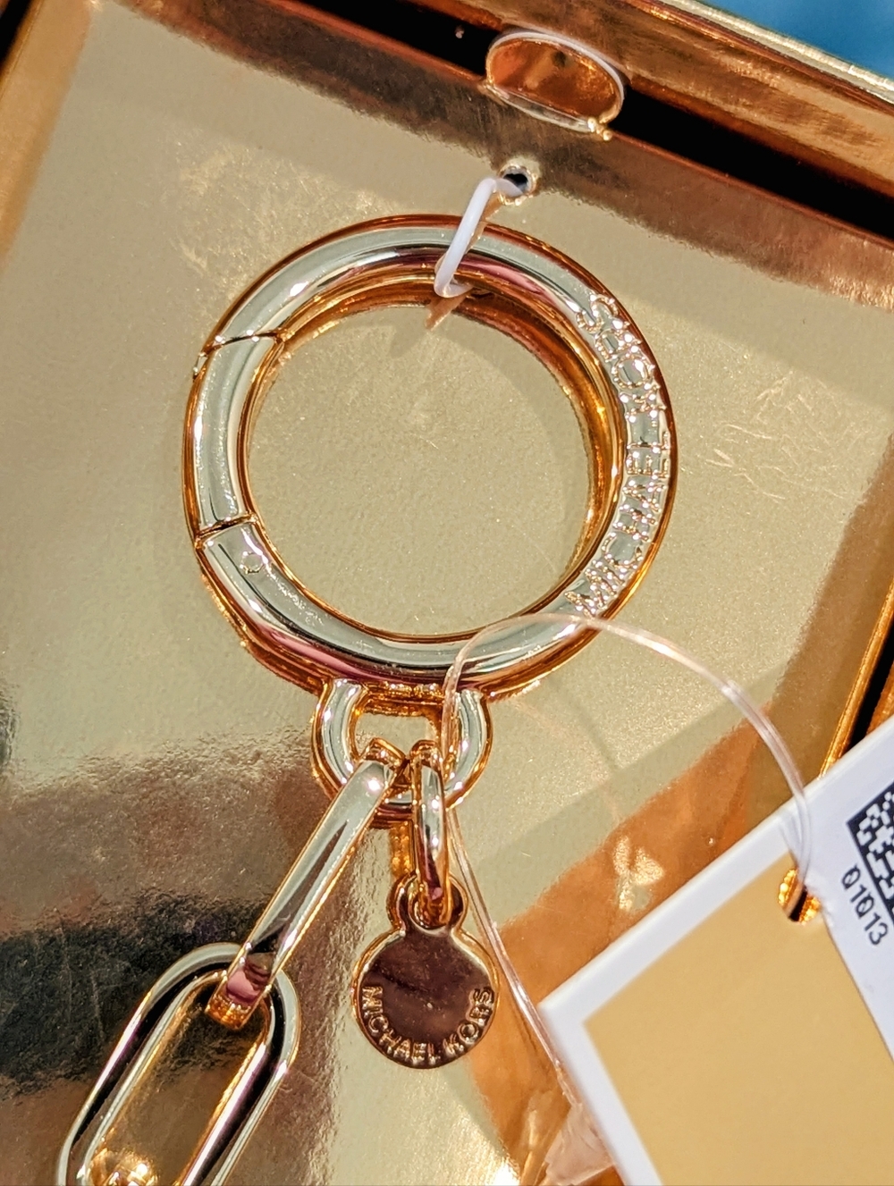🆕 MICHAEL KORS Heart Pavé 18k Gold Plated Key Chain Charm - Picture 7 of 9